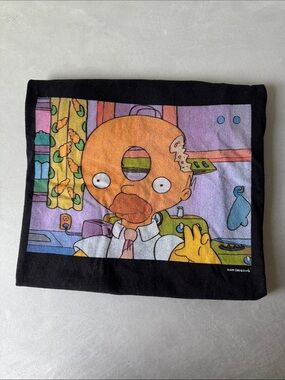 the simpson’s homer simpson donut head t-shirt size large black